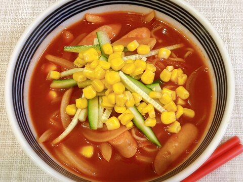 濃厚リコピン♡トマトジュースラーメン❣️